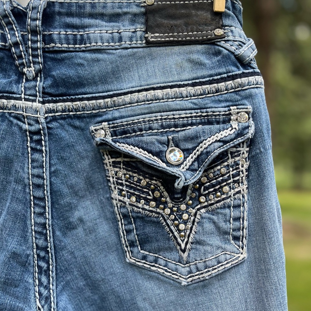 Vigoss Blue Boot Cut Jeans with Decorative Stitching